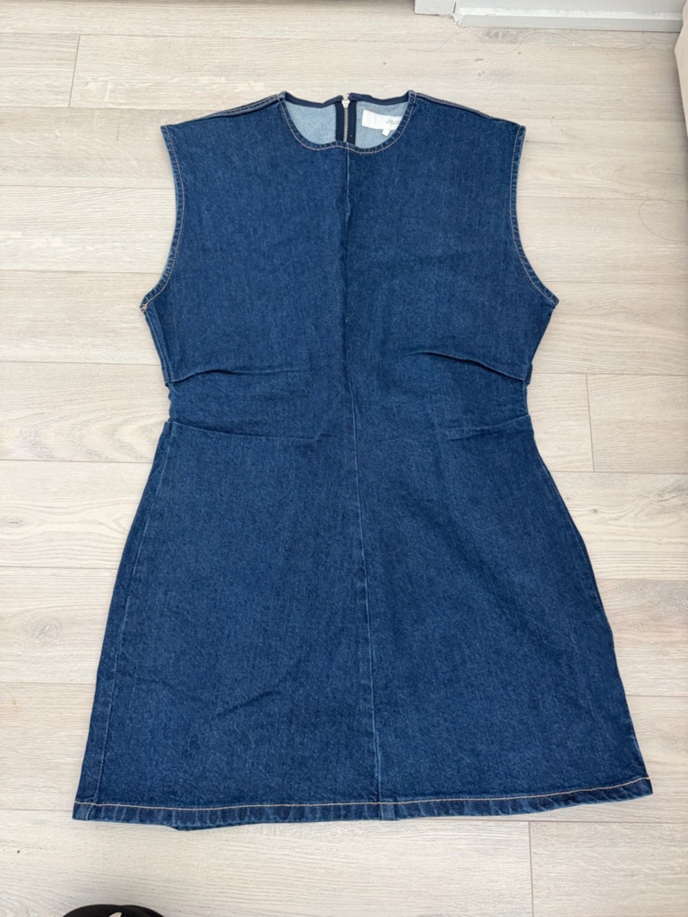 Zara Dark Blue Denim Sleeveless Mini Dress